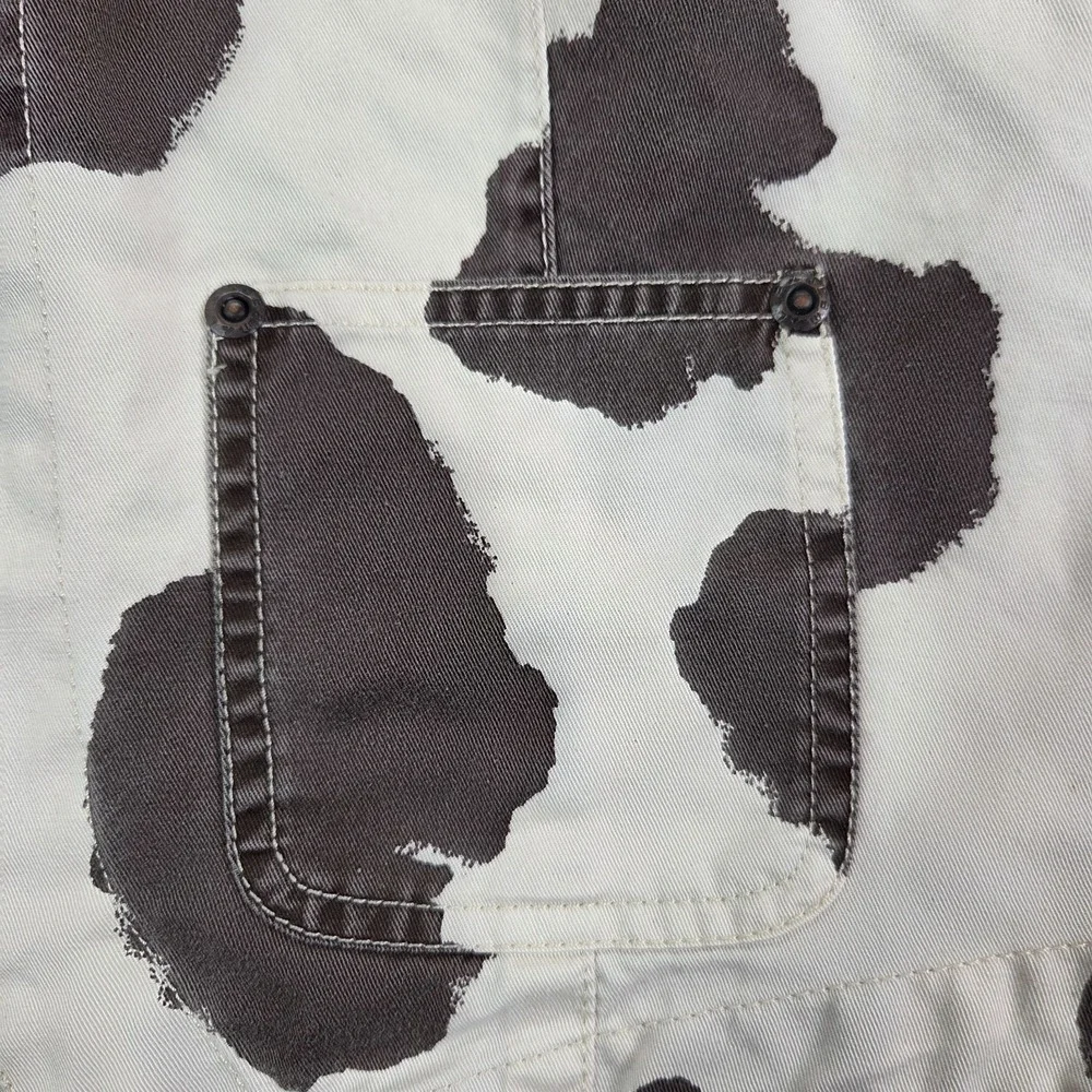 Vtg Liz Wear Cow‎ Print Zip Vest Cowgirl Western Rodeo Zip Up Y2K Pockets Medium - Picture 2 of 10